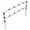 Stationary access barriers | for bolting on site | with top and quarter-bent bar | hot-dip galvanized and white coatedwith red reflecting stripes | total width: 2000 mm